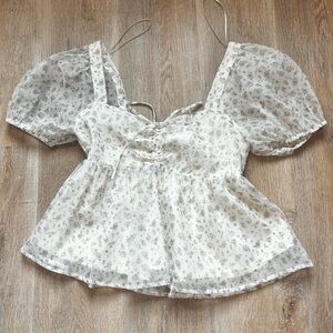 Altar'd State Smocked Floral Peplum Top